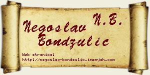 Negoslav Bondžulić vizit kartica